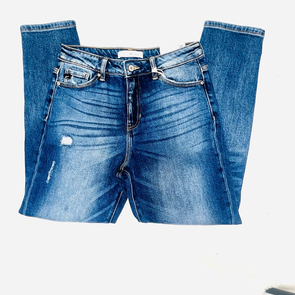 KanCan Mom High Rise Ripped Distressed Tapered Leg Denim Jeans Size 27/7 - Picture 3 of 8